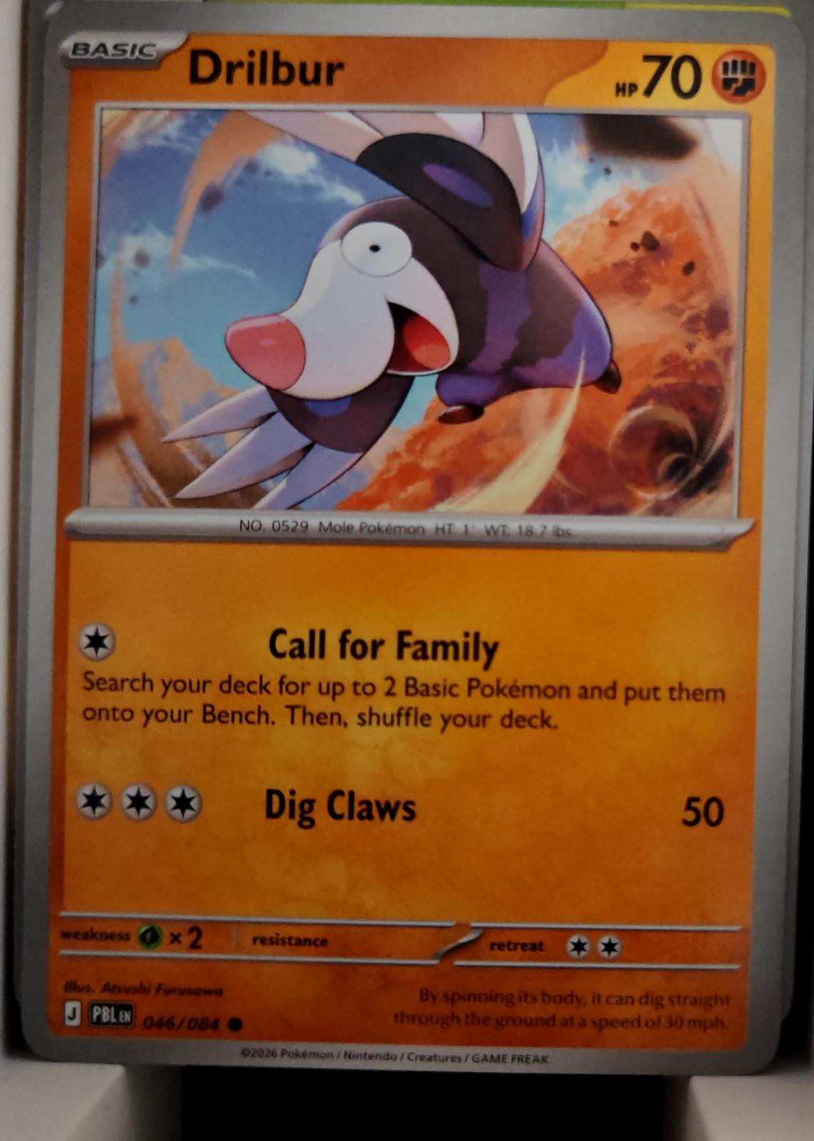 Drilbur - 046/084 - - PITCH BLACK - Pokemon - Common | AA39-72