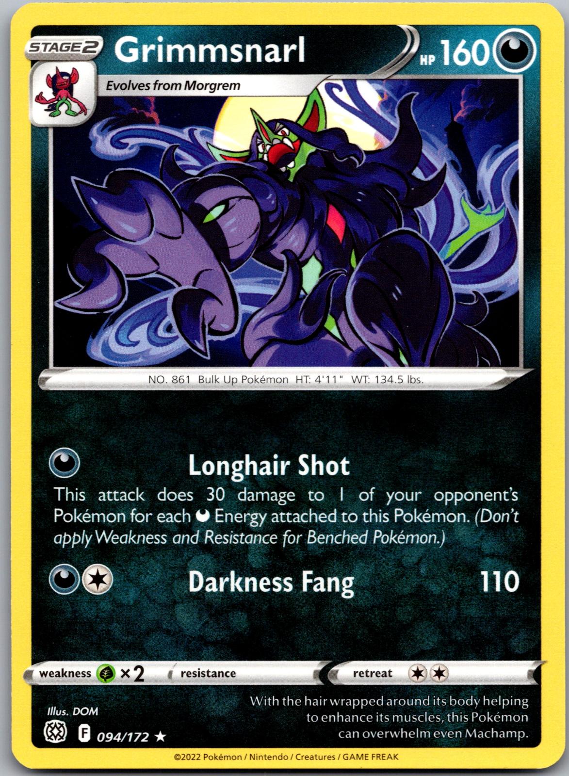 Grimmsnarl - 094/172 - - BRILLIANT STARS - Pokemon - Rare | AA90-32