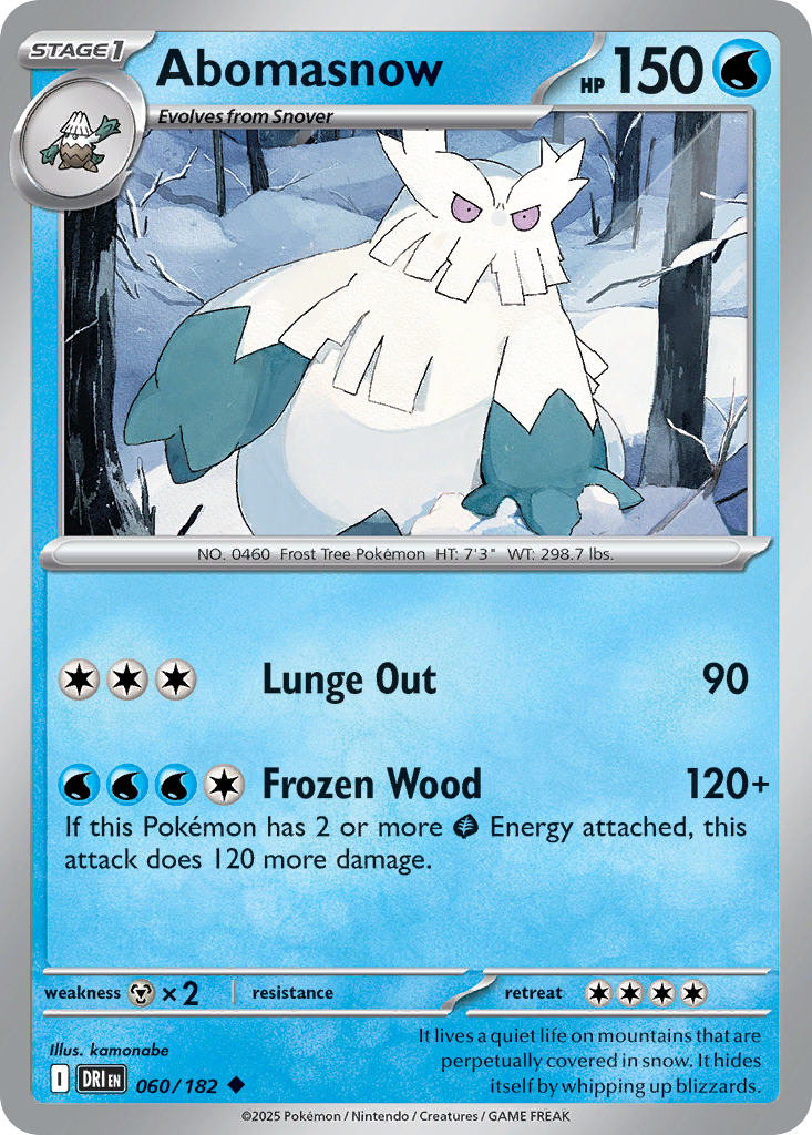 Abomasnow - 060/182 - Reverse Holo - DESTINED RIVALS - Pokemon - | AA31-37