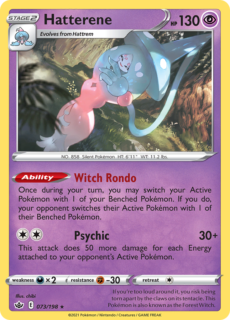 Hatterene - 073/198 - Reverse Holo - CHILLING REIGN - Pokemon - Rare | AA56-9