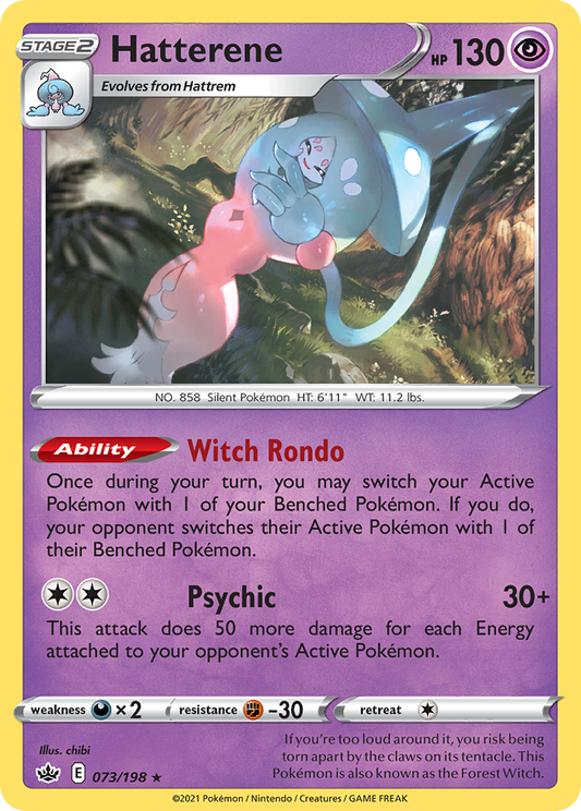 Hatterene - 073/198 - Reverse Holo - CHILLING REIGN - Pokemon - Rare | AA56-9
