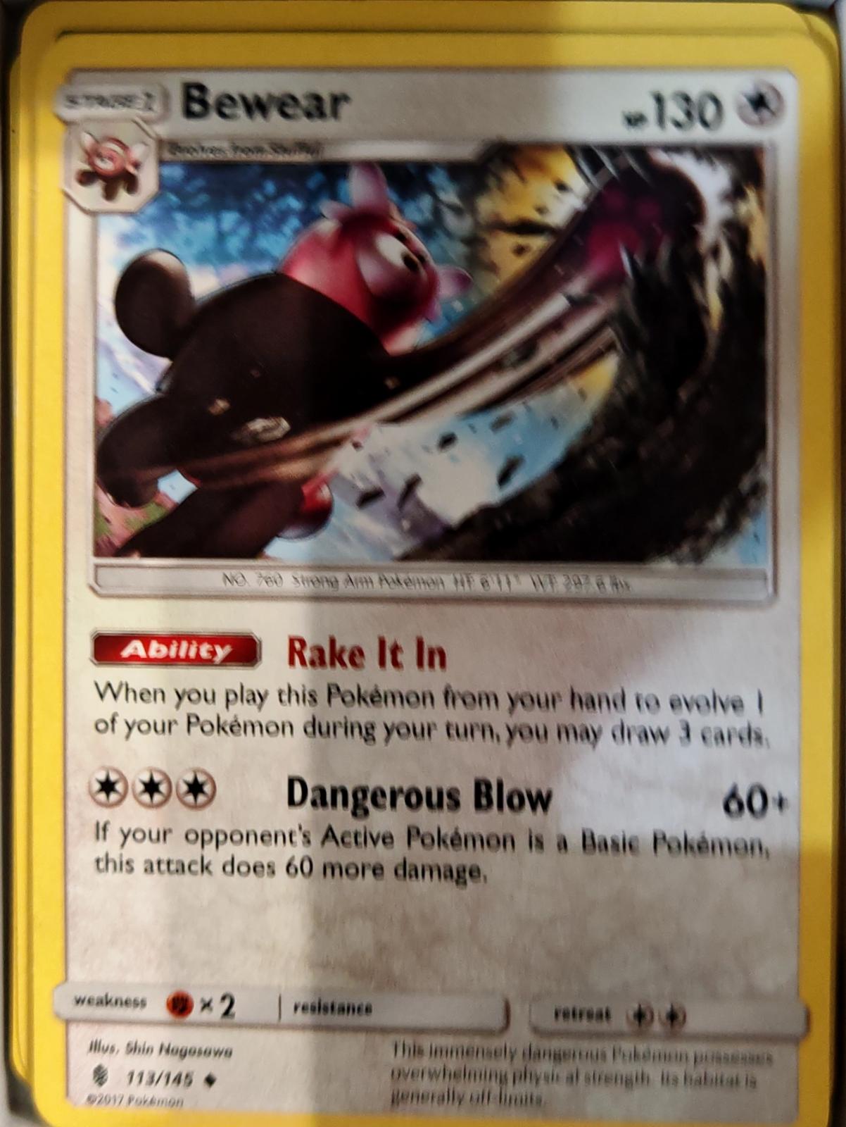 Bewear - 113/145 - - GUARDIANS RISING - Pokemon - Uncommon | AA73-19