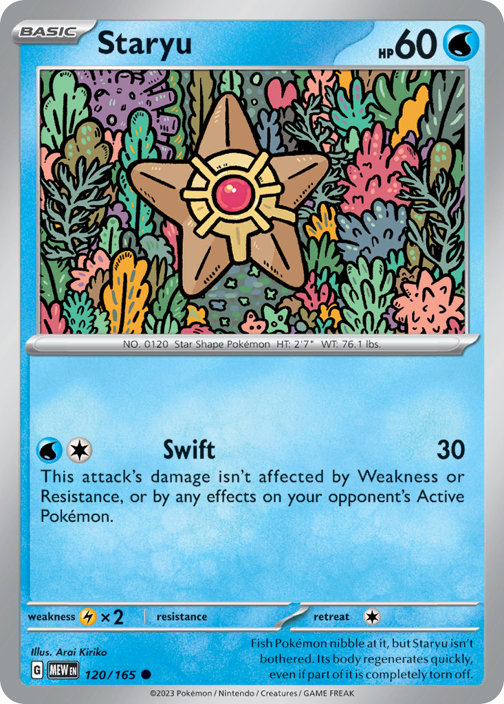 Staryu - 120/165 - - 151 - Pokemon - Common | AA74-23