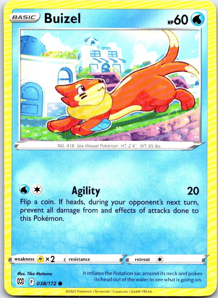 Buizel - 038/172 - - BRILLIANT STARS - Pokemon - Common | AB87-7