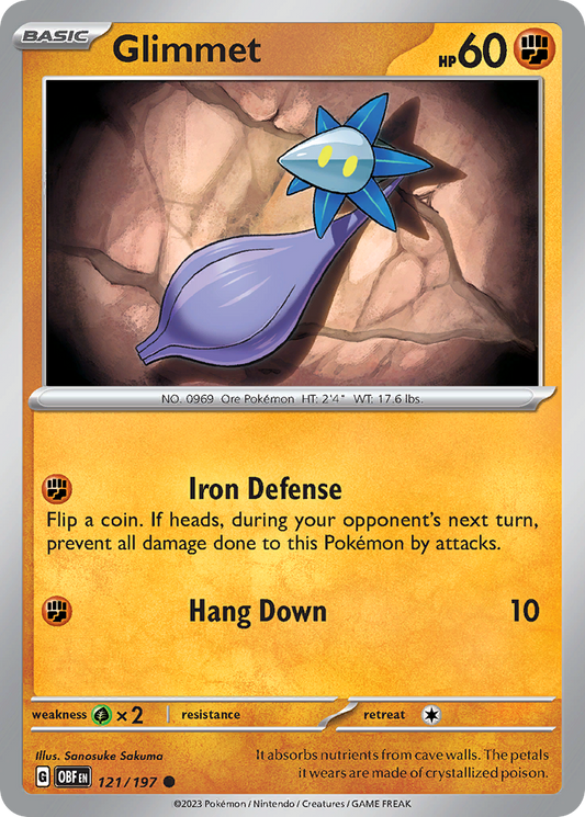 Glimmet - 121/197 - - OBSIDIAN FLAMES - Pokemon - Common | AA05-46