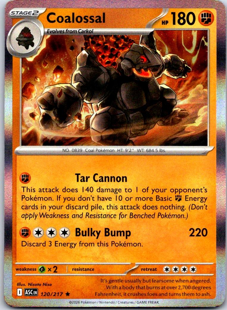 Coalossal - 120/217 - Holo - ASCENDED HEROES - Pokemon - Rare | AB07-35