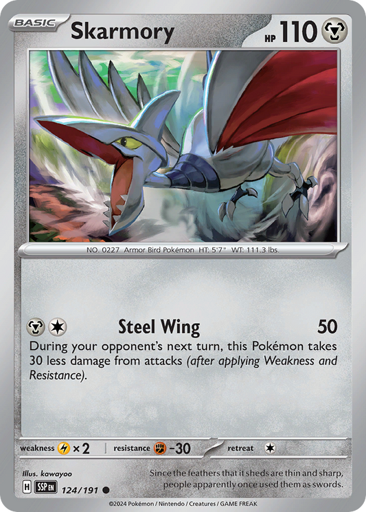 Skarmory - 124/191 - - SURGING SPARKS - Pokemon - Common | AA02-45