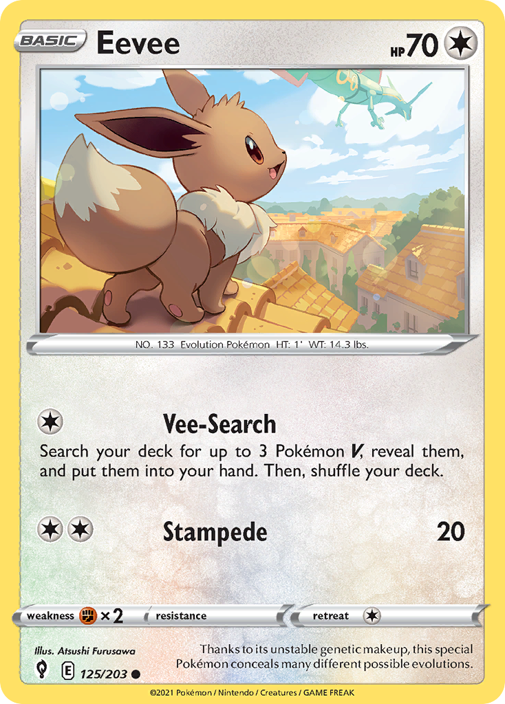 Eevee - 125/203 - - EVOLVING SKIES - Pokemon - Common | AA03-71