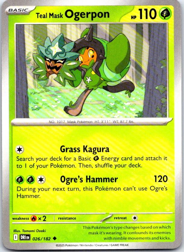 Teal Mask Ogerpon - 026/182 - - DESTINED RIVALS - Pokemon - Uncommon | AC07-13