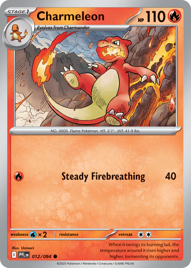 Charmeleon - 012/094 - - PHANTASMAL FLAMES - Pokemon - Common | AA05-24