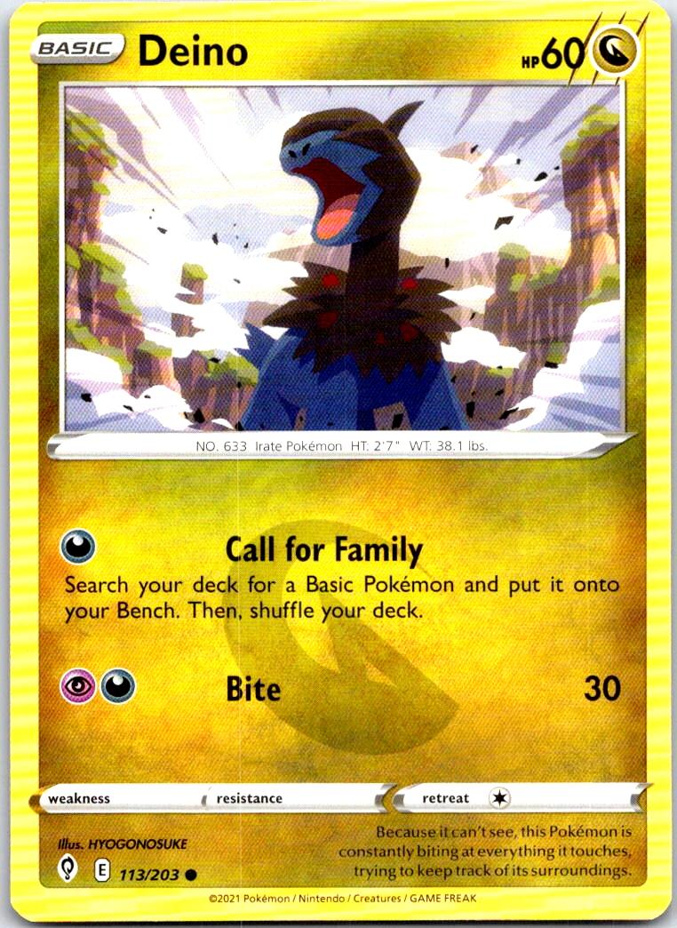 Deino - 113/203 - - EVOLVING SKIES - Pokemon - Common | AB36-33