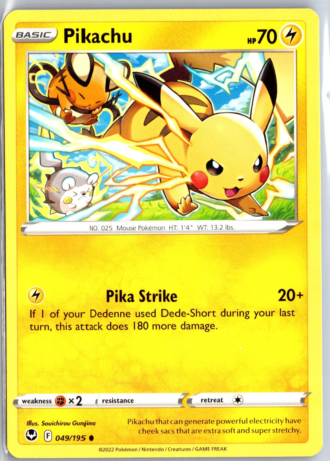 Pikachu - 049/195 - - SILVER TEMPEST - Pokemon - Common | AA99-15