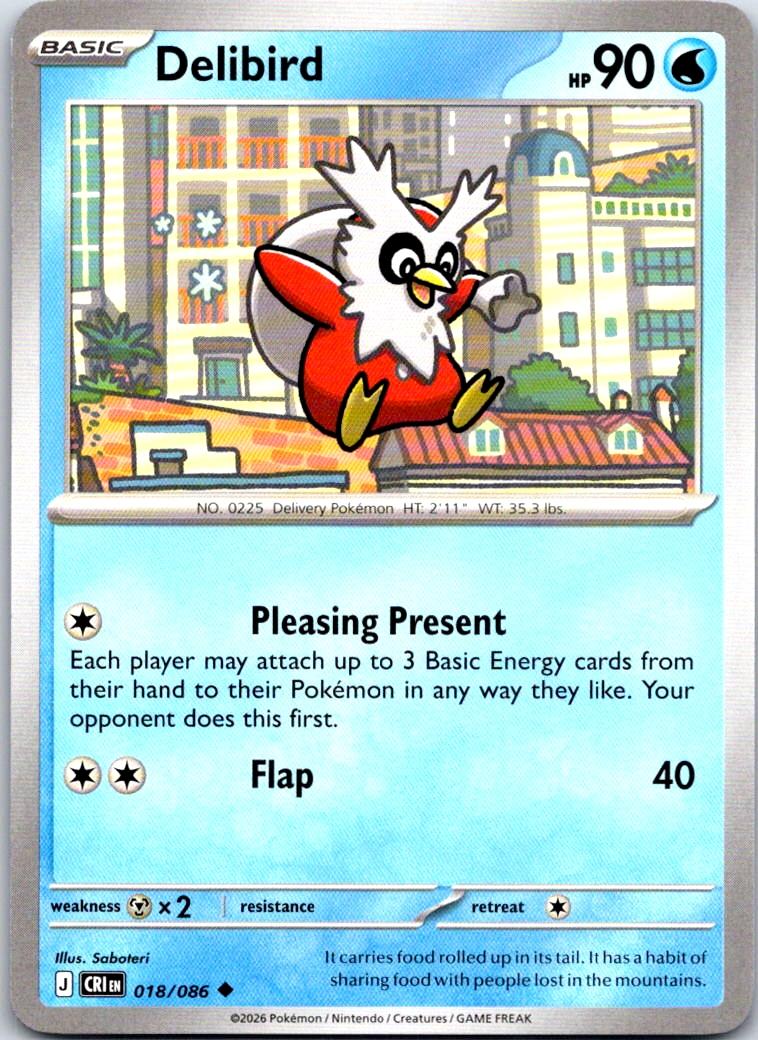Delibird - 018/086 - - CHAOS RISING - Pokemon - Uncommon | AB09-23
