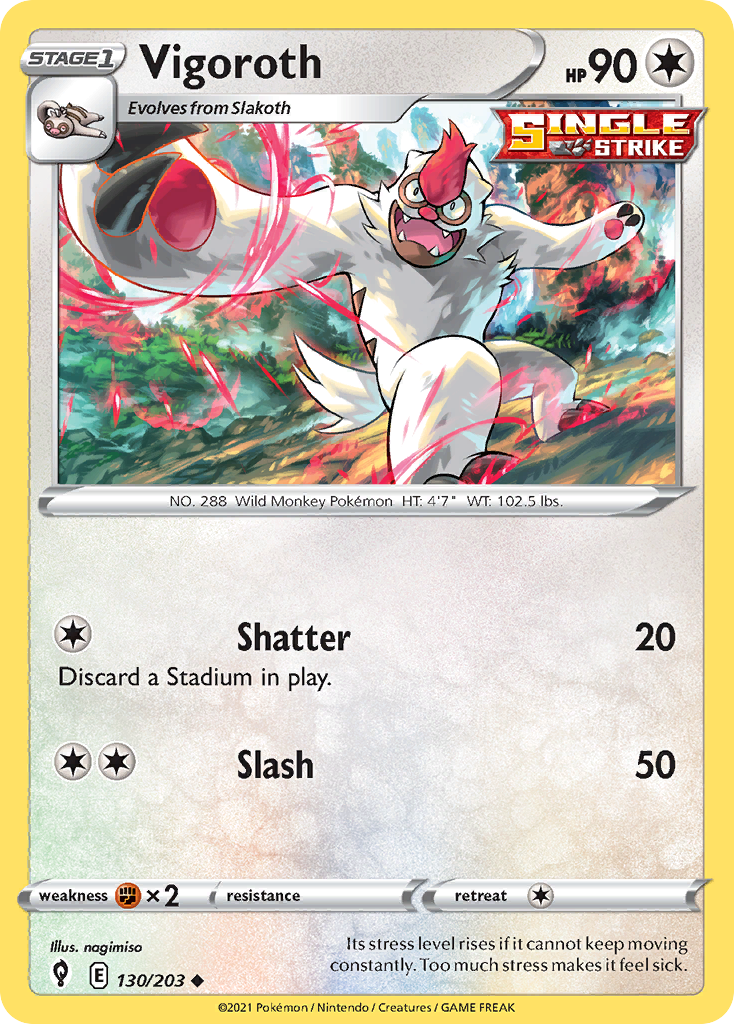 Vigoroth - 130/203 - - EVOLVING SKIES - Pokemon - Uncommon | AA03-68