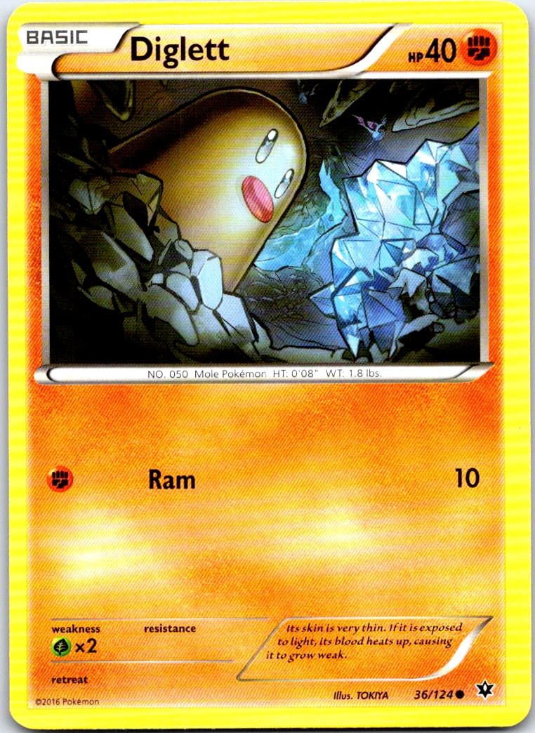 Diglett - 36/124 - - FATES COLLIDE - Pokemon - Common | AB76-14