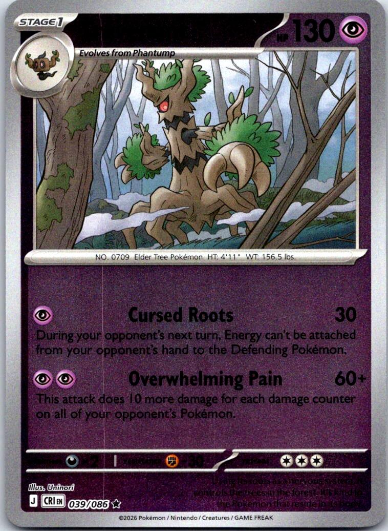 Trevenant - 039/086 - Reverse Holo - CHAOS RISING - Pokemon - Rare | AA131-49