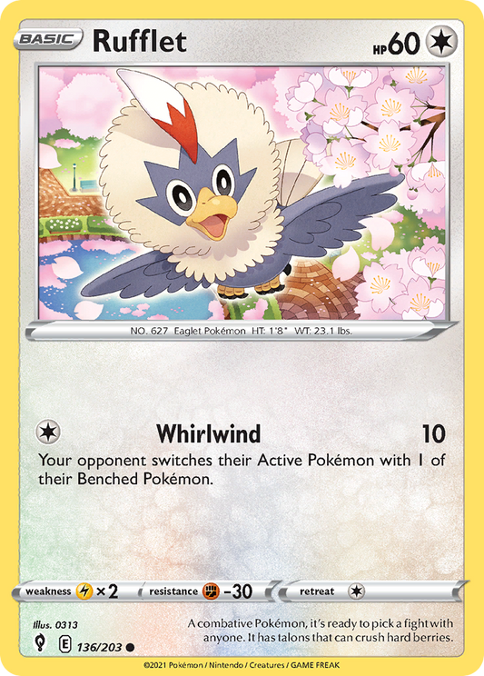 Rufflet - 136/203 - - EVOLVING SKIES - Pokemon - Common | AA03-47