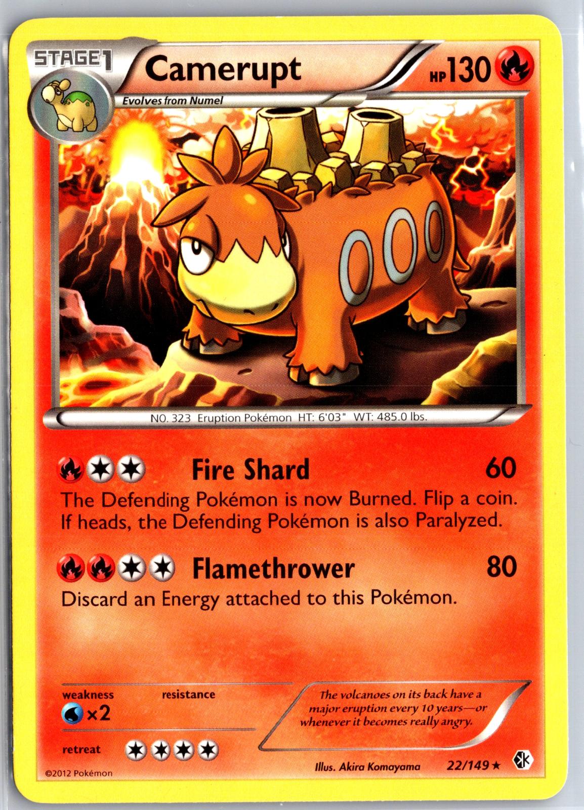 Camerupt - 22/149 - - BOUNDARIES CROSSED - Pokemon - Rare | AA129-39