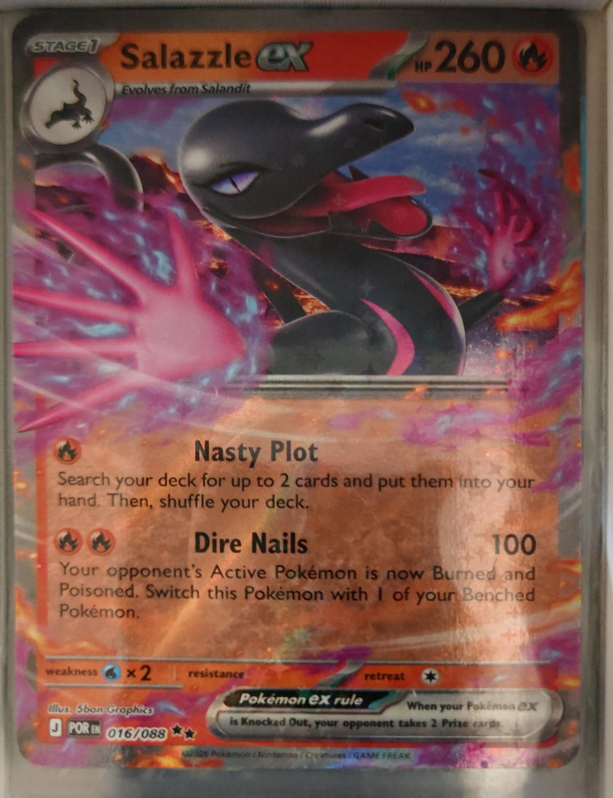 Salazzle ex - 016/088 - Holo - PERFECT ORDER - Pokemon - Double Rare | AA34-7