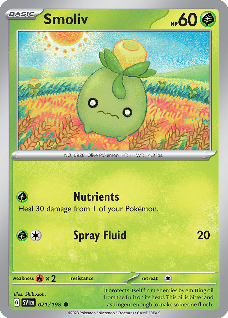 Smoliv - 021/198 - Reverse Holo - SCARLET & VIOLET - Pokemon - Common | AA49-84