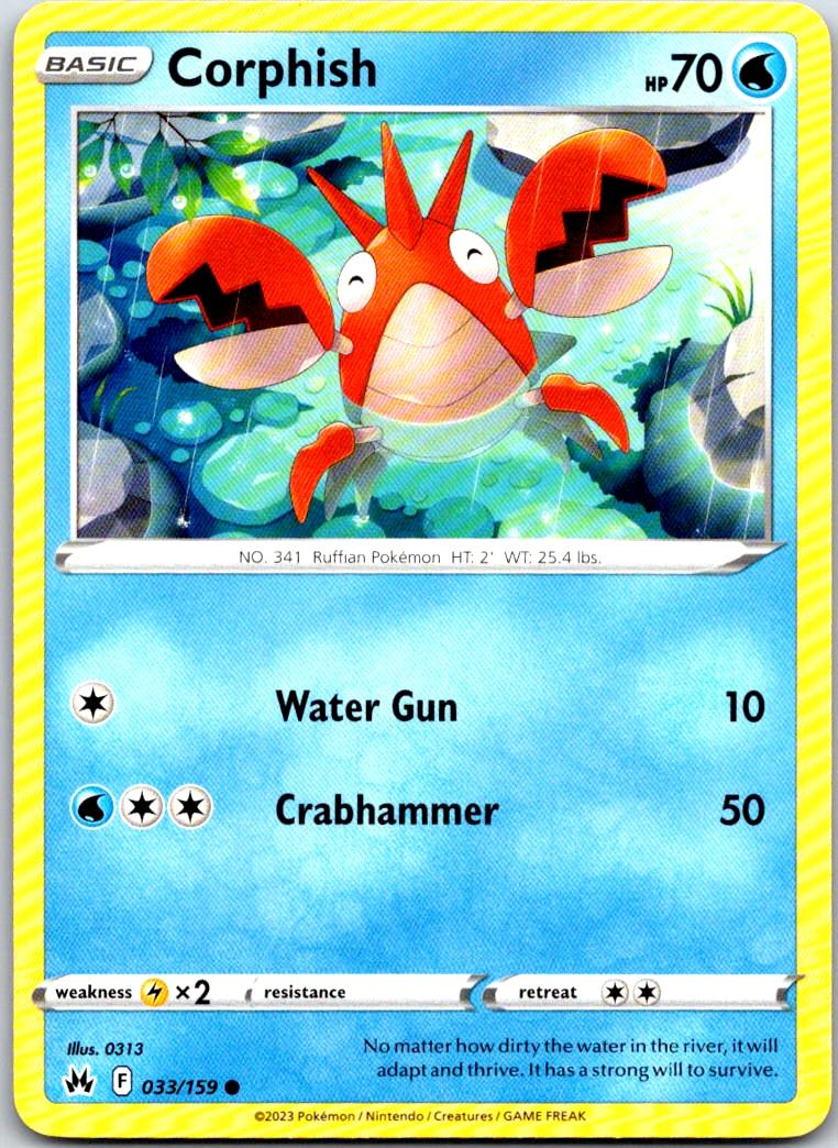 Corphish - 033/159 - - CROWN ZENITH - Pokemon - Common | AA101-9