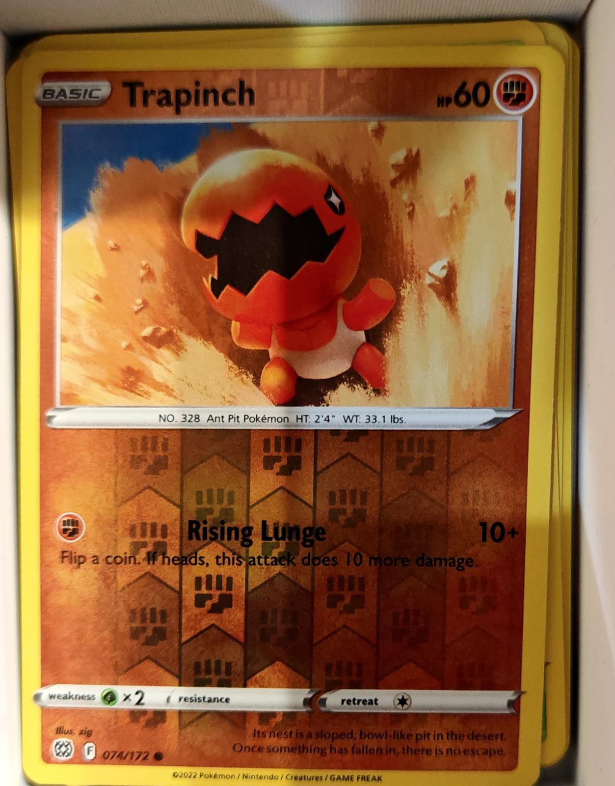 Trapinch - 074/172 - Reverse Holo - BRILLIANT STARS - Pokemon - Common | AA72-17