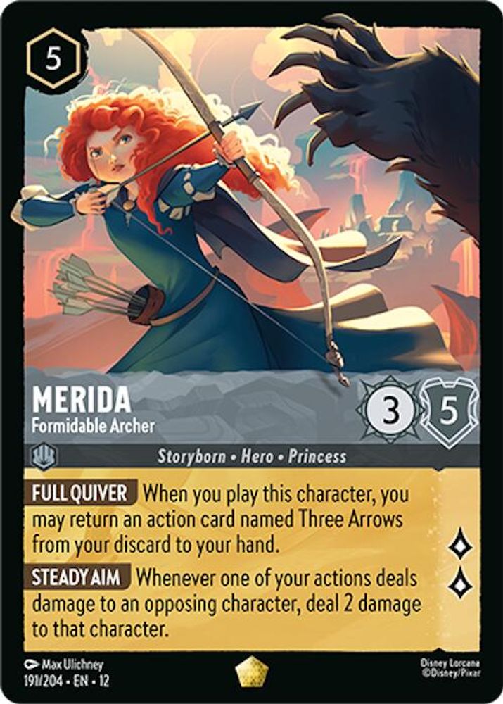 Merida - Formidable Archer - 191/204 - - WILDS UNKNOWN - Lorcana - | LAA00-1