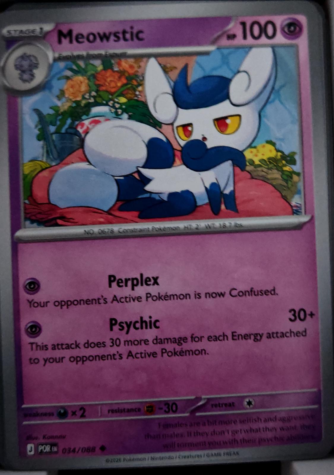 Meowstic - 034/088 - - PERFECT ORDER - Pokemon - Uncommon | AA64-43