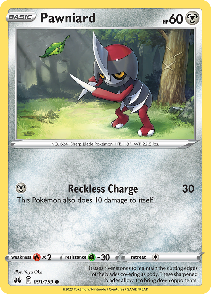 Pawniard - 091/159 - - CROWN ZENITH - Pokemon - Common | AA104-26