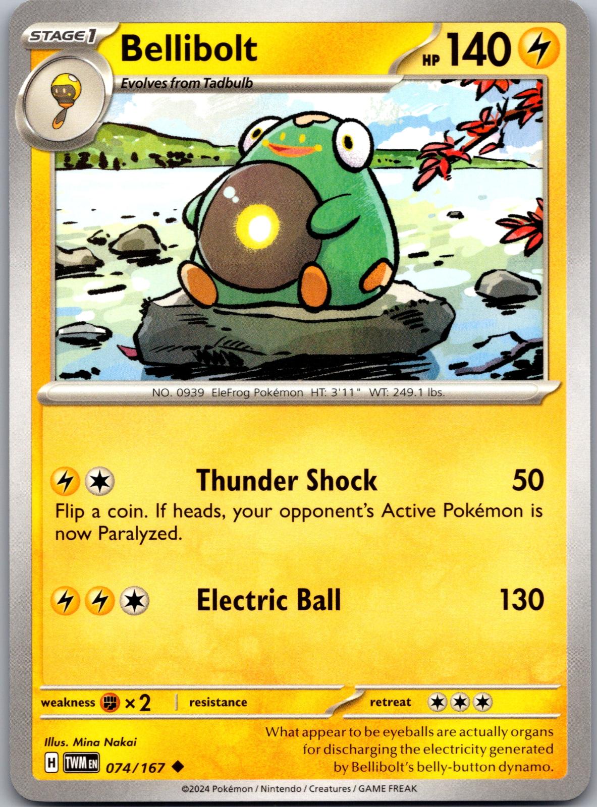 Bellibolt - 074/167 - - TWILIGHT MASQUERADE - Pokemon - Uncommon | AA84-22