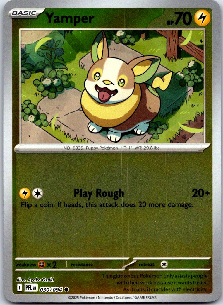 Yamper - 030/094 - Reverse Holo - PHANTASMAL FLAMES - Pokemon - Common | AB04-14