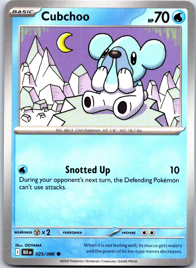 Cubchoo - 025/086 - - BLACK BOLT - Pokemon - Common | AA112-26