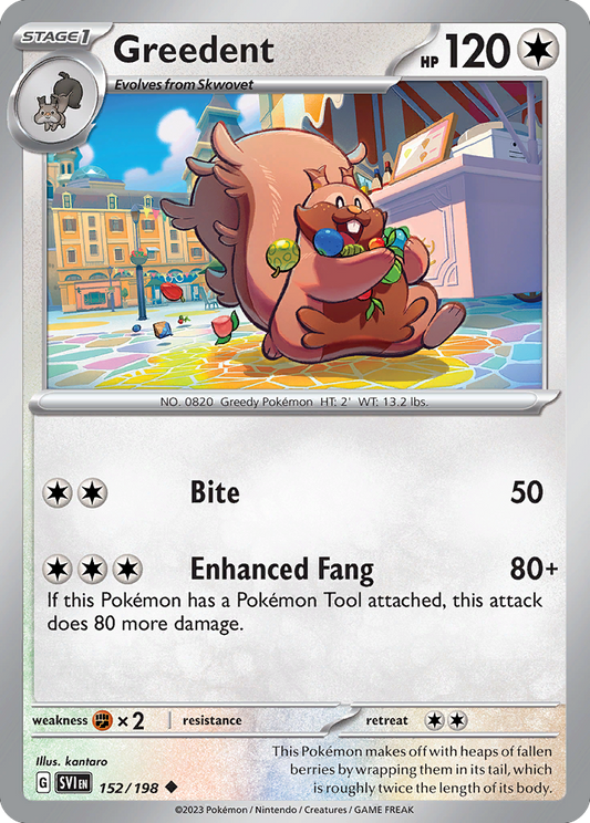 Greedent - 152/198 - - SCARLET & VIOLET - Pokemon - Uncommon | AA02-21