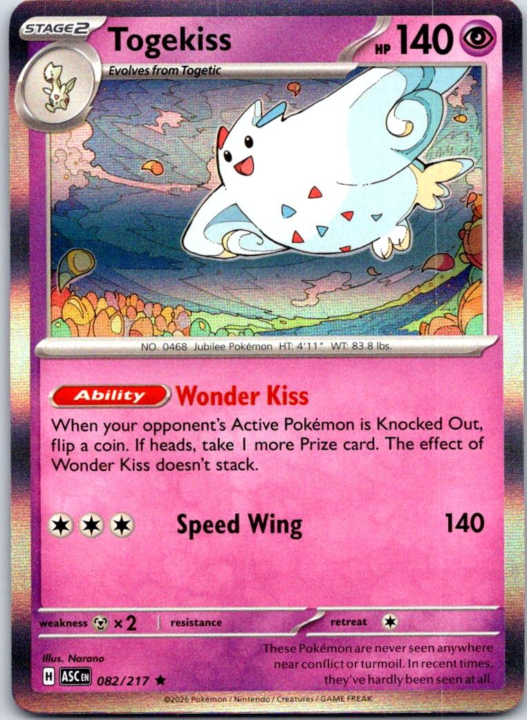 Togekiss - 082/217 - Holo - ASCENDED HEROES - Pokemon - Rare | AB07-9