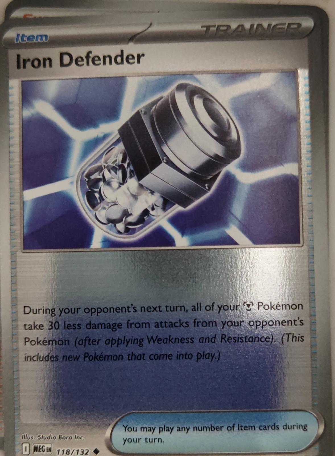 Iron Defender - 118/132 - Reverse Holo - MEGA EVOLUTION - Pokemon - | AA13-82