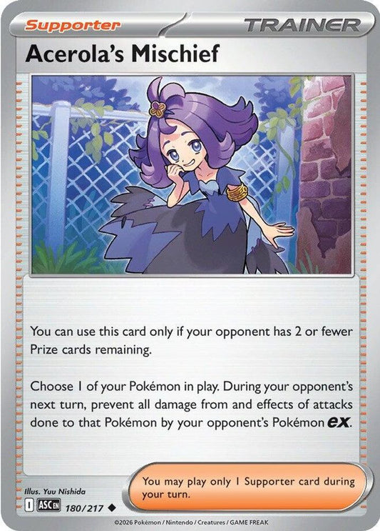 Acerola's Mischief - 180/217 - - ASCENDED HEROES - Pokemon - Uncommon | AA40-46