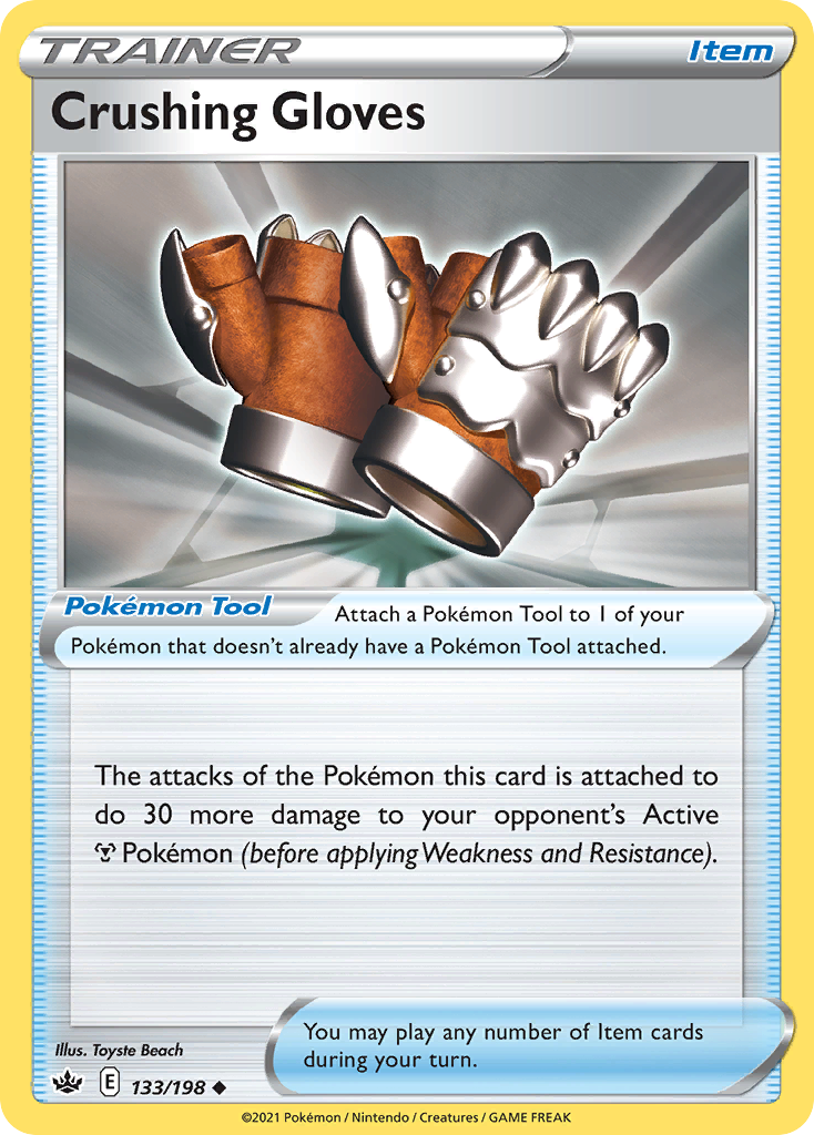 Crushing Gloves - 133/198 - Reverse Holo - CHILLING REIGN - Pokemon - | AA59-2