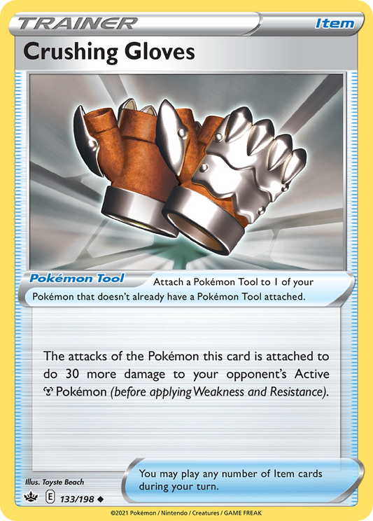 Crushing Gloves - 133/198 - Reverse Holo - CHILLING REIGN - Pokemon - | AA59-2