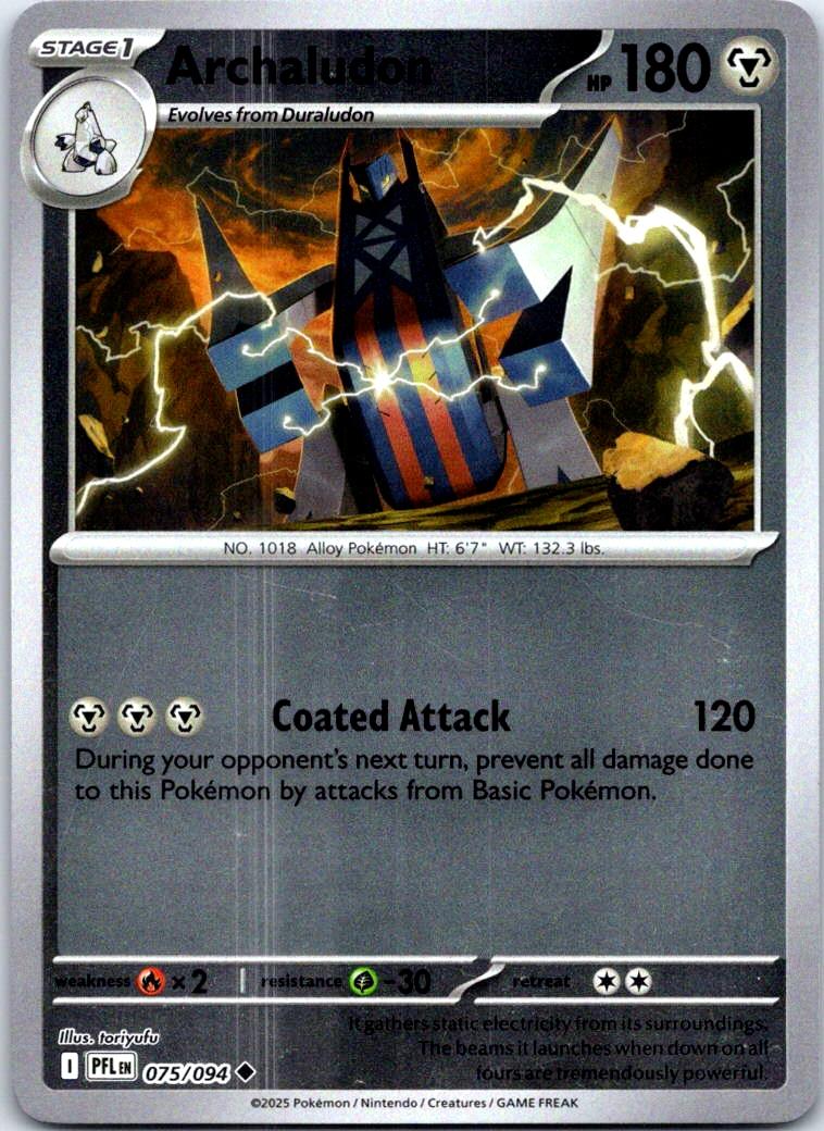 Archaludon - 075/094 - Reverse Holo - PHANTASMAL FLAMES - Pokemon - | AB42-50