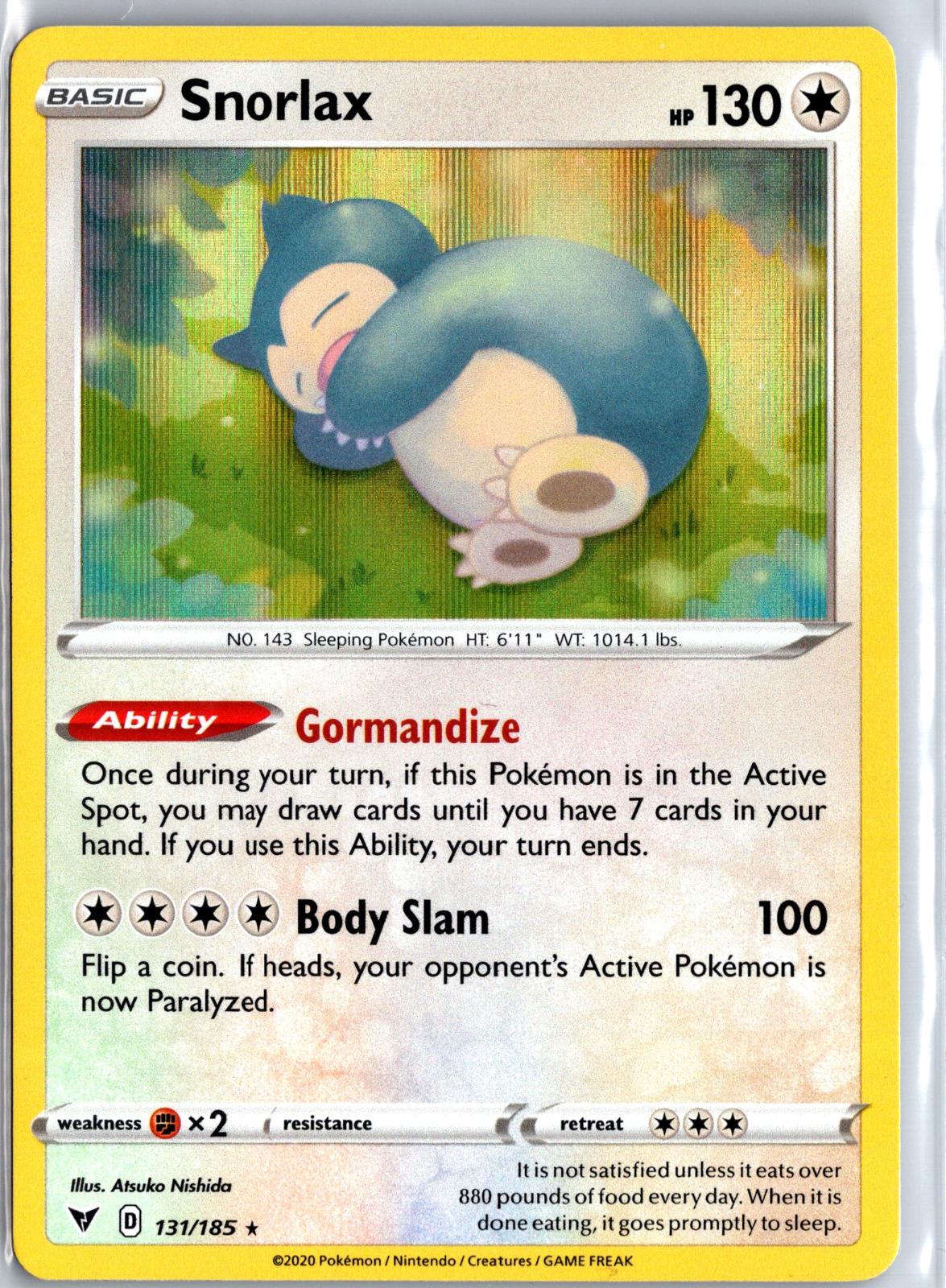 Snorlax - 131/185 - Holo - VIVID VOLTAGE - Pokemon - Rare | AB05-57