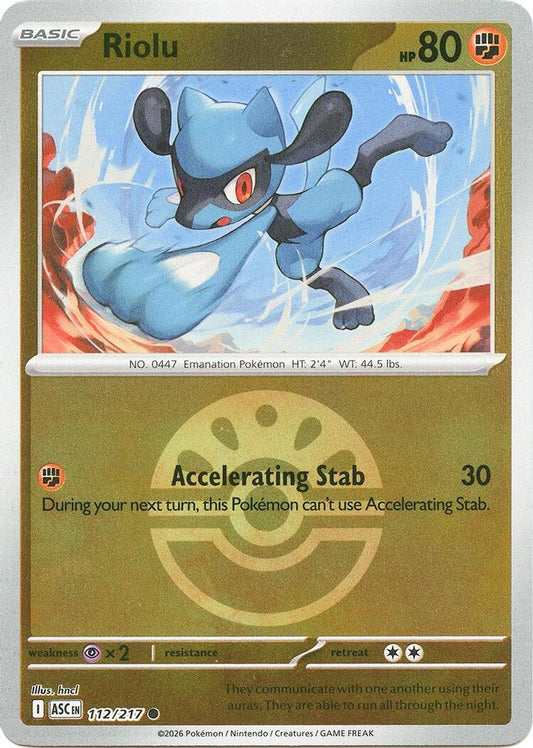 Riolu (Friend Ball) - 112/217 - Reverse Holo - ASCENDED HEROES - Pokemon - | AA19-86