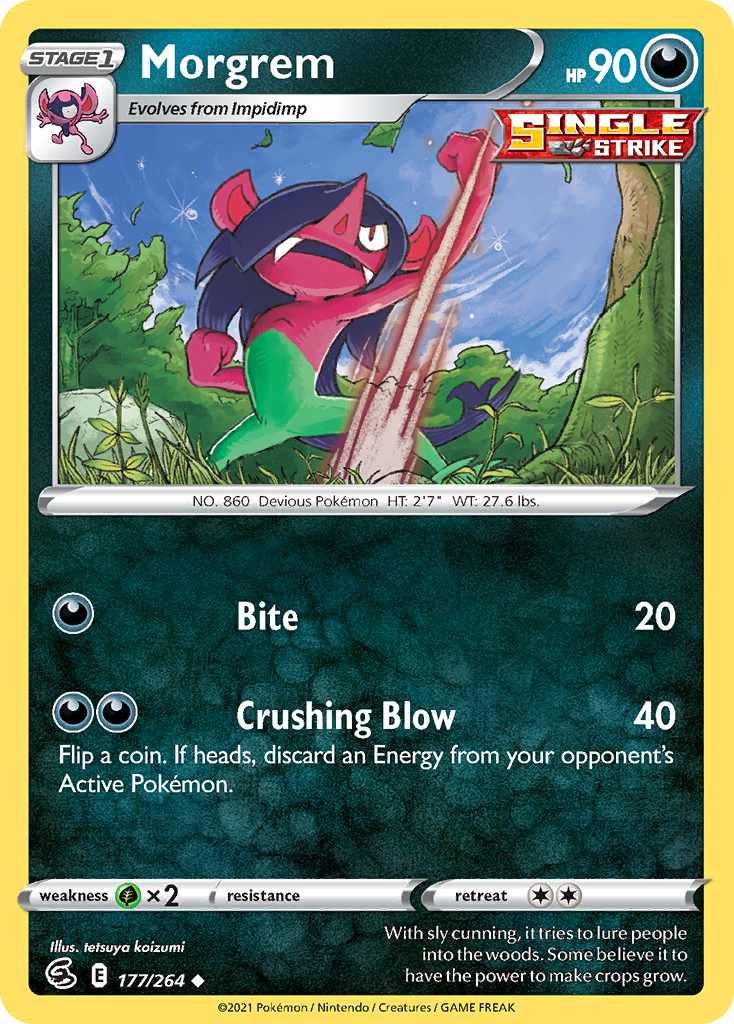Morgrem - 177/264 - Reverse Holo - FUSION STRIKE - Pokemon - Uncommon | AA22-40