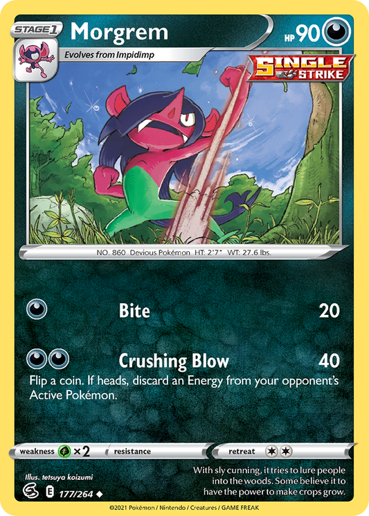 Morgrem - 177/264 - Reverse Holo - FUSION STRIKE - Pokemon - Uncommon | AA22-40
