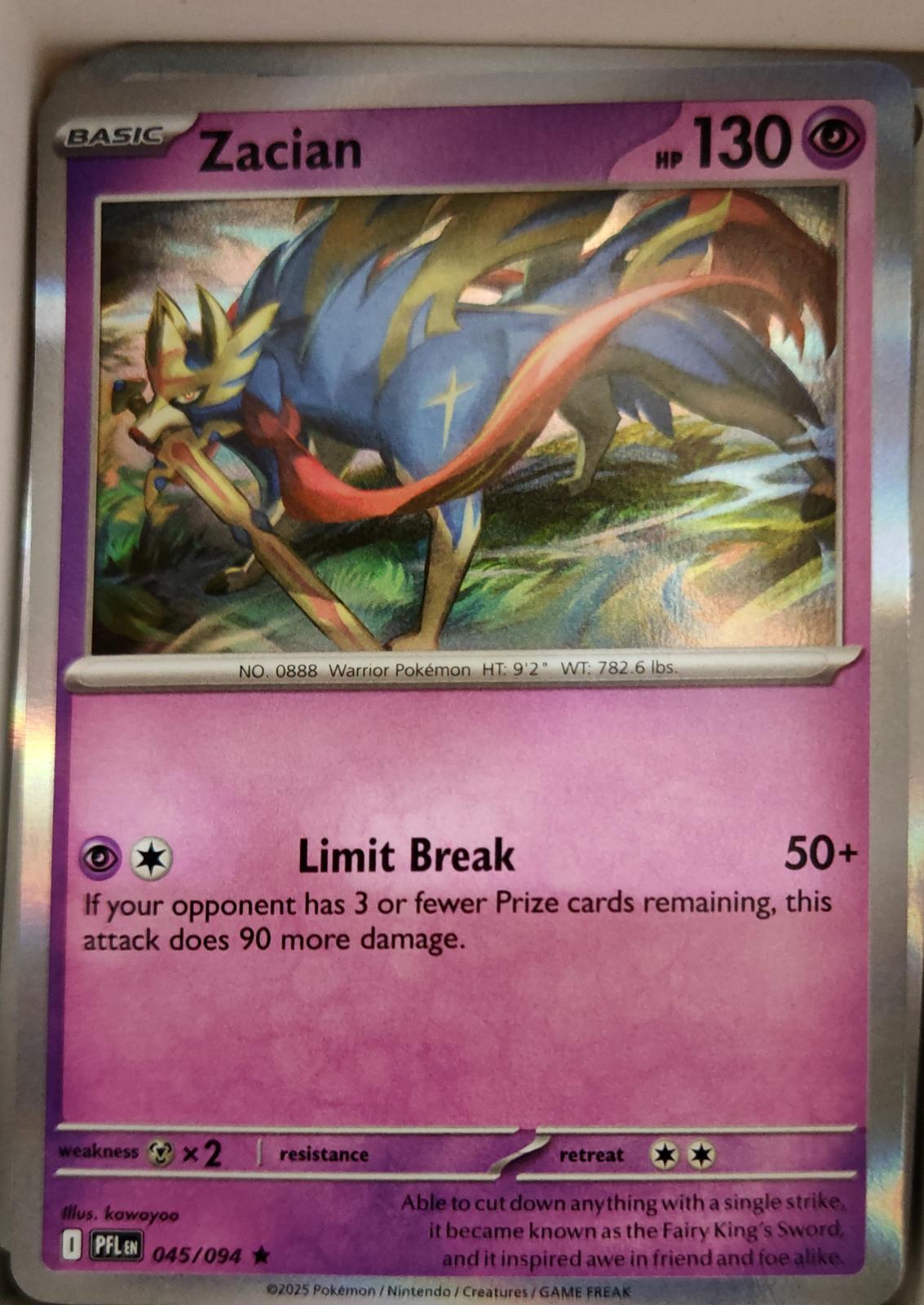 Zacian - 045/094 - Holo - PHANTASMAL FLAMES - Pokemon - Rare | AA06-60