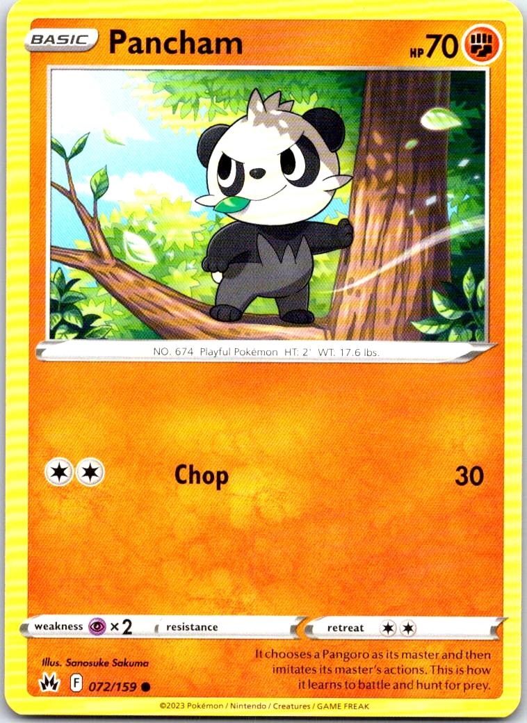 Pancham - 072/159 - - CROWN ZENITH - Pokemon - Common | AB49-40