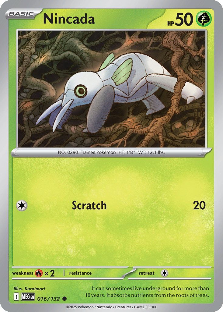 Nincada - 016/132 - - MEGA EVOLUTION - Pokemon - Common | AA02-98