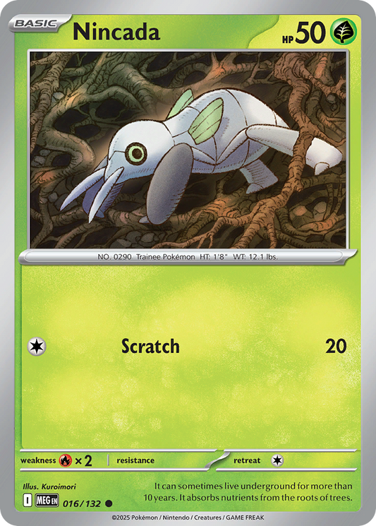 Nincada - 016/132 - - MEGA EVOLUTION - Pokemon - Common | AA02-98