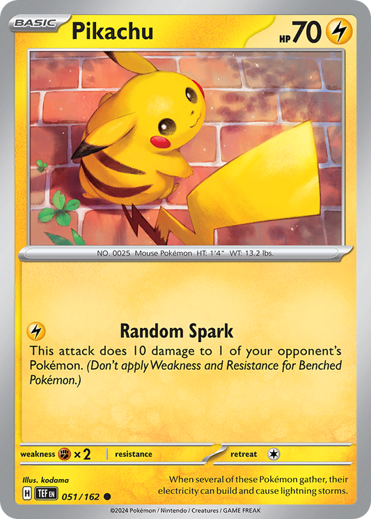 Pikachu - 051/162 - - TEMPORAL FORCES - Pokemon - Common | AA29-89
