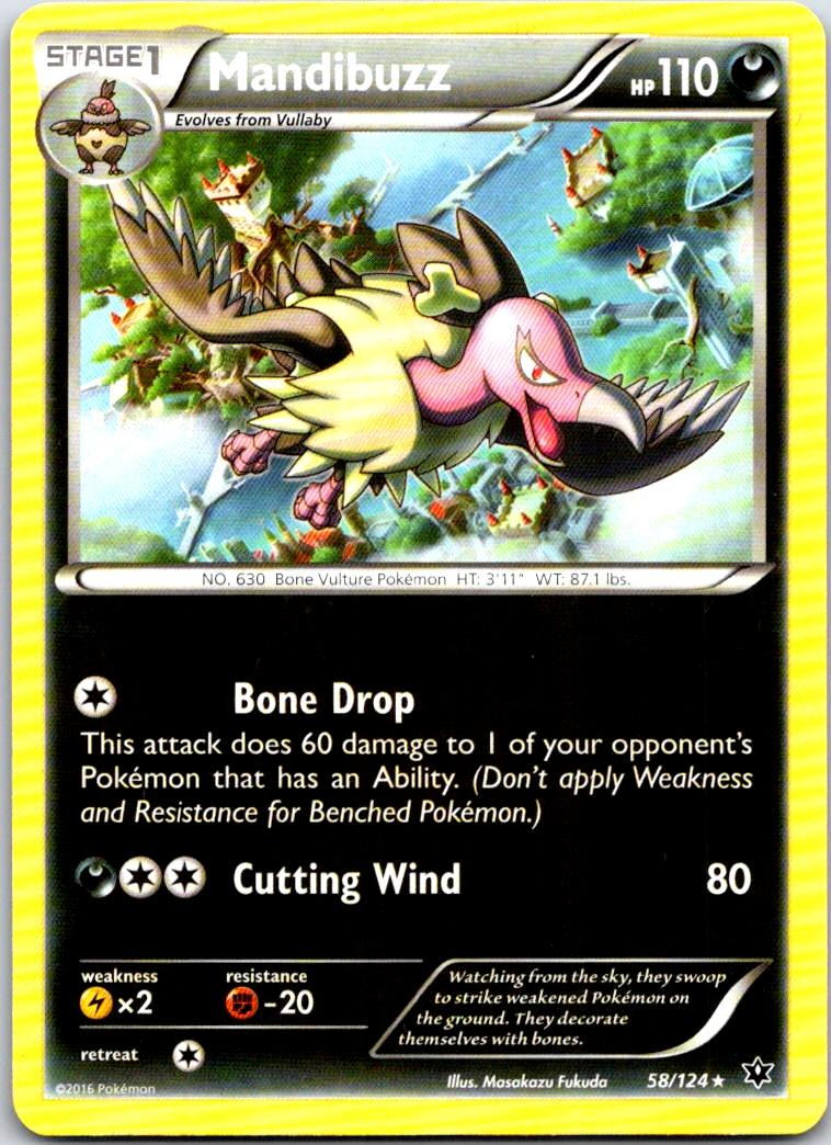 Mandibuzz - 58/124 - - FATES COLLIDE - Pokemon - Rare | AB10-1