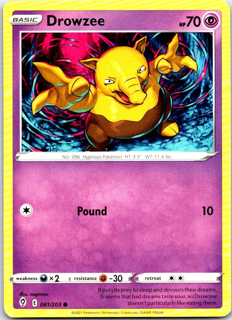 Drowzee - 061/203 - - EVOLVING SKIES - Pokemon - Common | AB35-18